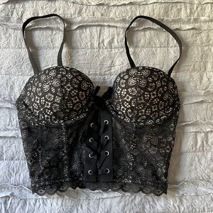 Victoria’s Secret black mesh padded Demi-Buste Coussiné
